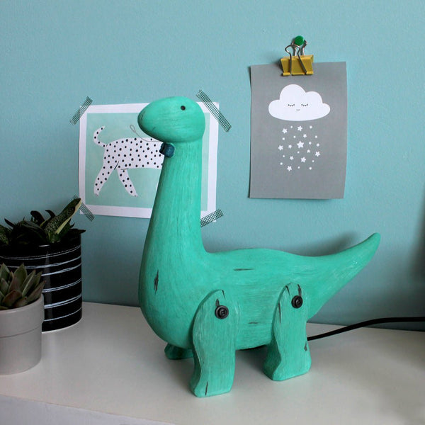 house of disaster Wood Effect Cute Diplodocus Light