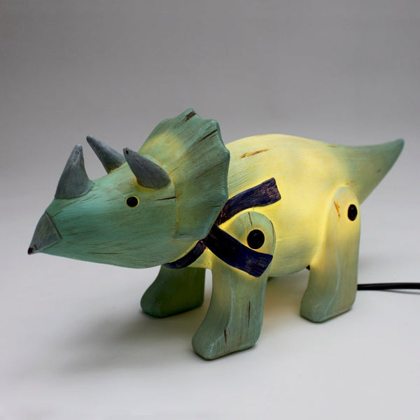 House Of Disaster Wood Effect Cute Triceratops Light