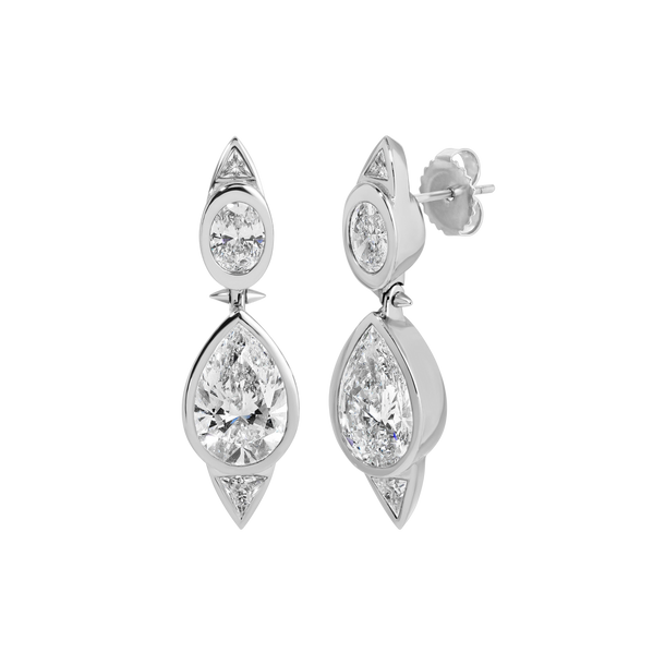 House Of Harlow Bespoke Pear Diamond Trillion Earrings
