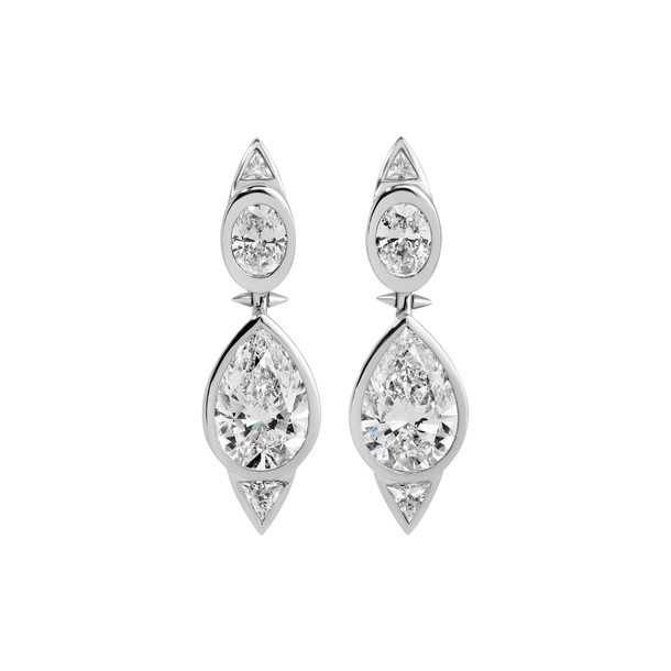 house of harlow Bespoke Pear Diamond Trillion Earrings