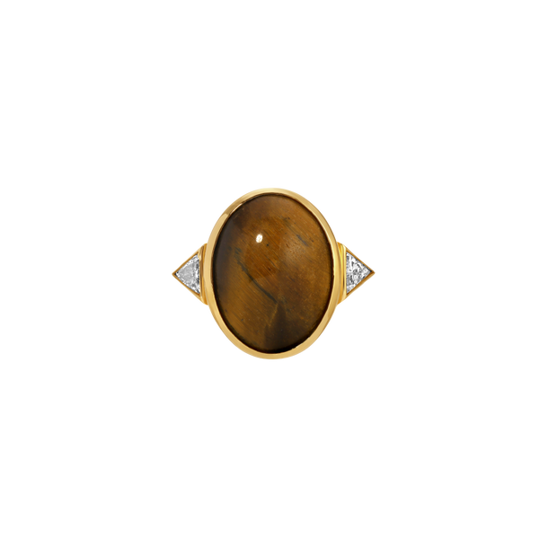 house of harlow Celeste Tiger's Eye Trillion Diamond Ring 7