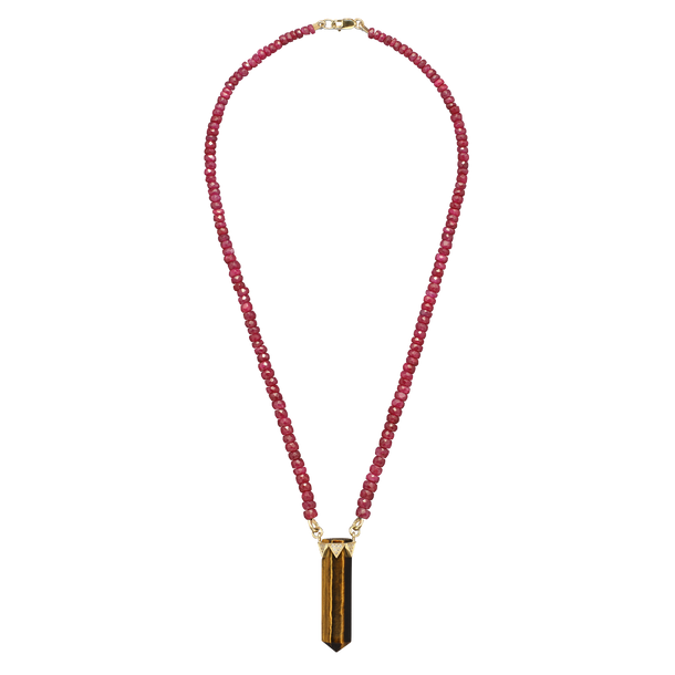House Of Harlow HH Signature Ruby Strand & Tiger's Eye Diamond Crown Necklace X McMullen