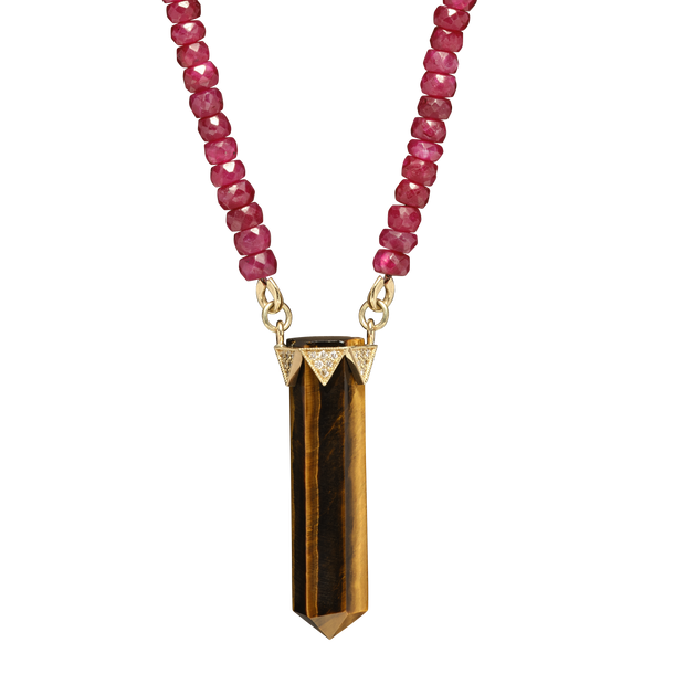 house of harlow HH Signature Ruby Strand & Tiger's Eye Diamond Crown Necklace x McMullen