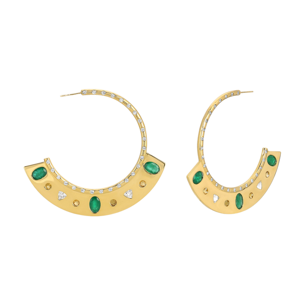 House Of Harlow Bespoke Gemstone Diamond Hoops