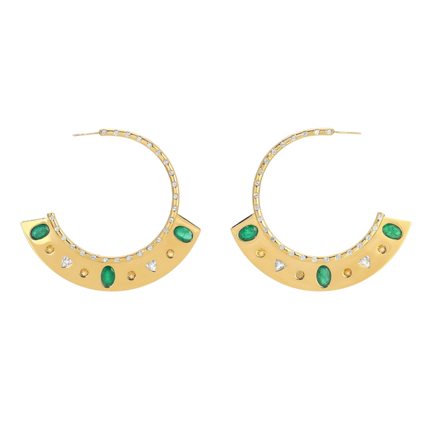 house of harlow Bespoke Gemstone Diamond Hoops