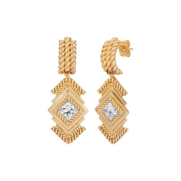 House Of Harlow Bespoke Rope Diamond Earrings