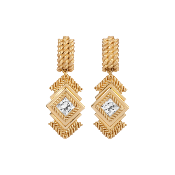 house of harlow Bespoke Rope Diamond Earrings