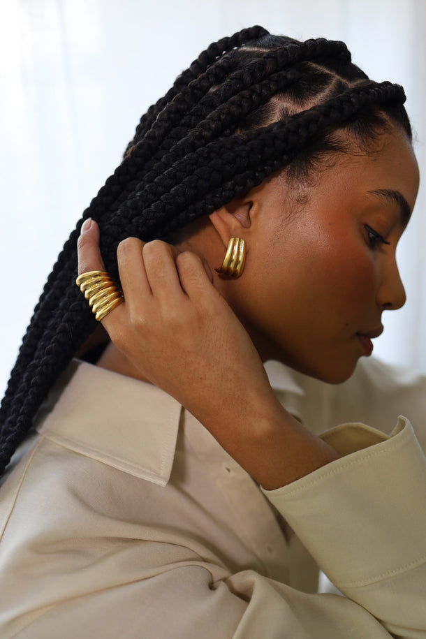 House Of Harlow Gold Kerchief Hoops