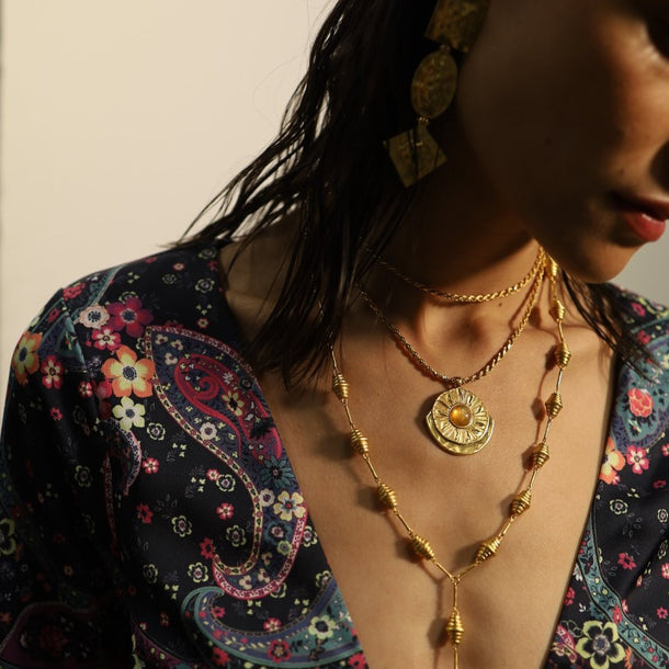 House Of Harlow Honeycomb Citrine Arch Medallion