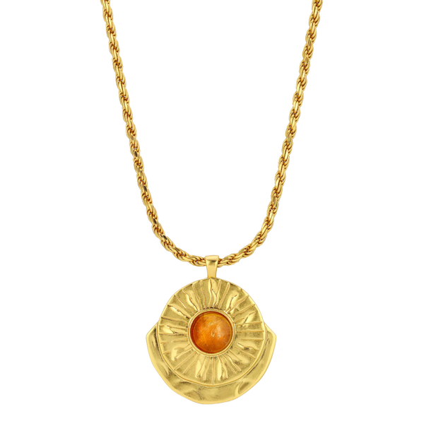 house of harlow Honeycomb Citrine Arch Medallion