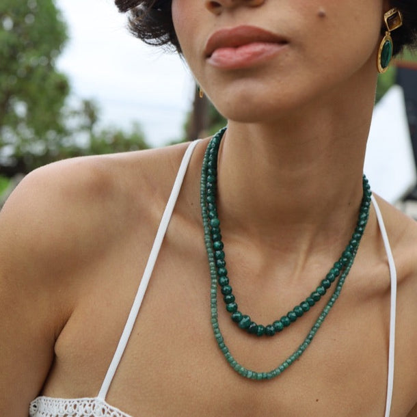 House Of Harlow Large Raw Emerald Necklace