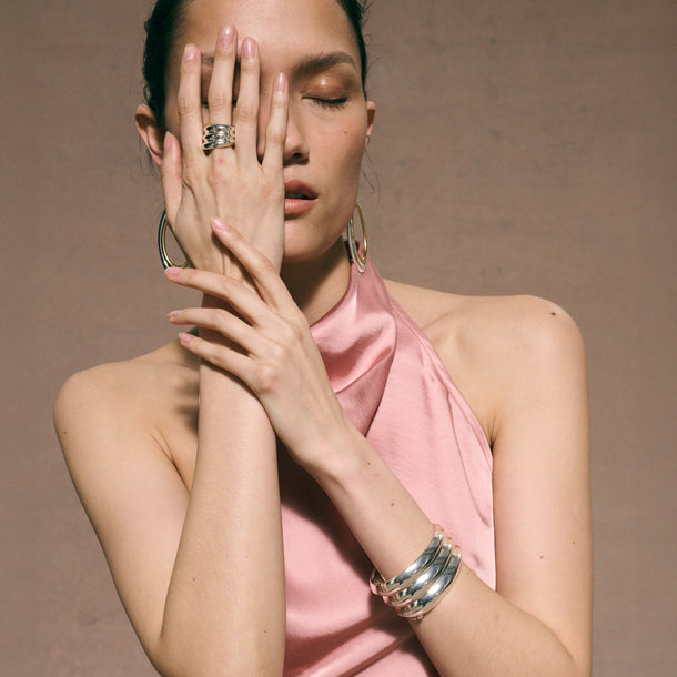 House Of Harlow Silver Kerchief Cigar Band 7