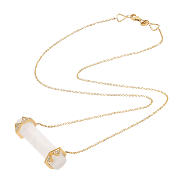 House Of Harlow Rose Quartz Horizontal Diamond Crown Necklace Gold/RoseQuartz