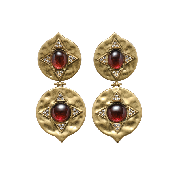 house of harlow The Coin Double Garnet Drop Earrings x McMullen
