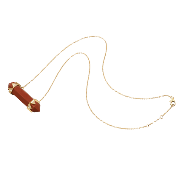 House Of Harlow The Nova Red Jasper Horizontal Diamond Crown Necklace X McMullen