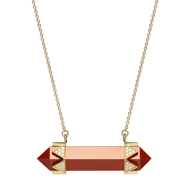 house of harlow The Nova Red Jasper Horizontal Diamond Crown Necklace x McMullen