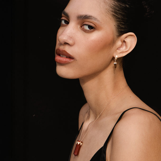 House Of Harlow The Nova Red Jasper Vertical Diamond Crown Necklace X McMullen