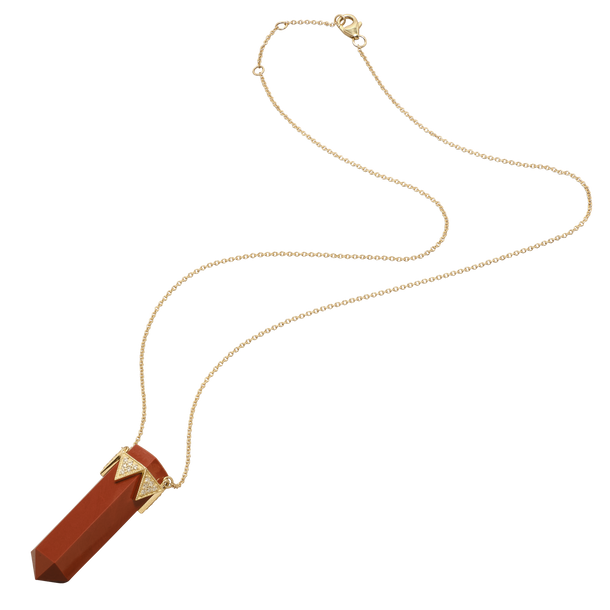 House Of Harlow The Nova Red Jasper Vertical Diamond Crown Necklace X McMullen