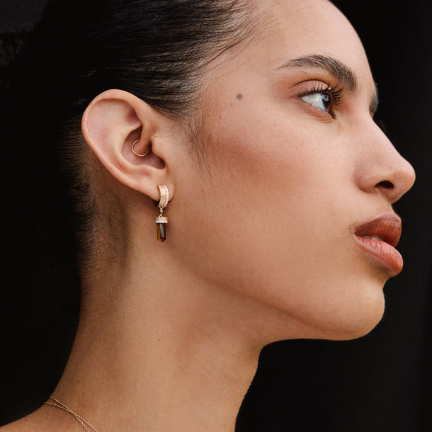 House Of Harlow The Nova Tiger's Eye Diamond Huggies