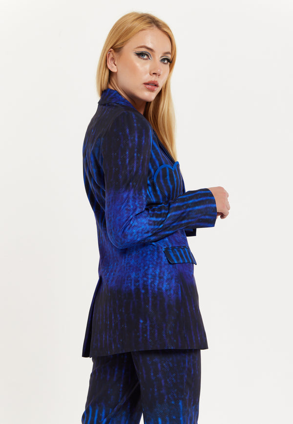 House Of Holland Abstract Print Heart Pocket Blazer