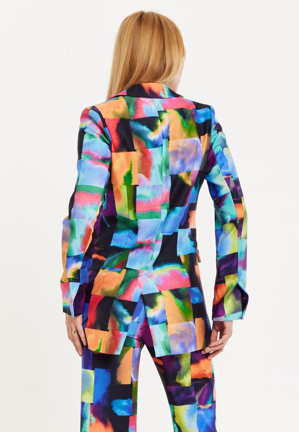House Of Holland Abstract Patchwork Print Blazer