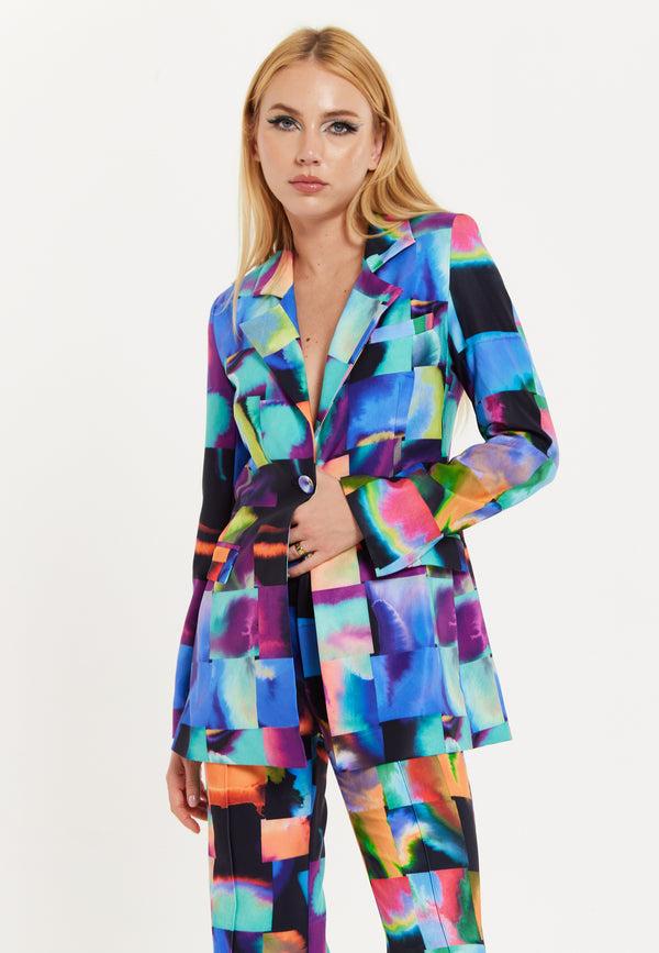 house of holland Abstract Patchwork Print Blazer house of holland Abstract Patchwork Print Blazer