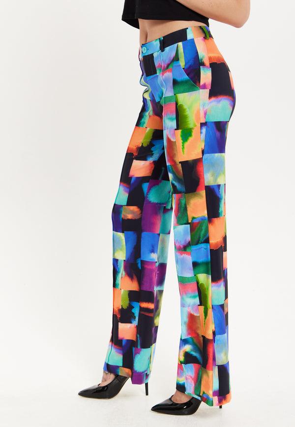 House Of Holland Abstract Patchwork Print Trousers