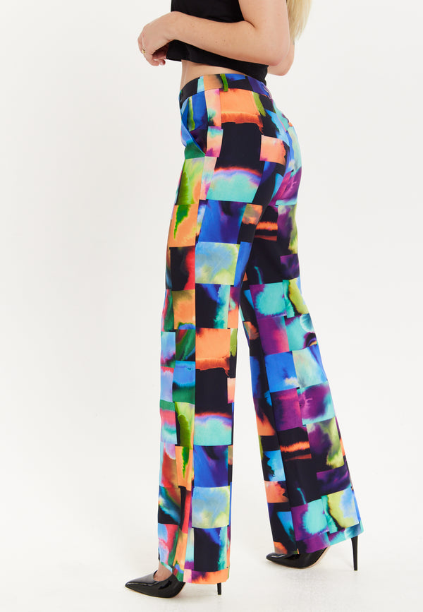House Of Holland Abstract Patchwork Print Trousers