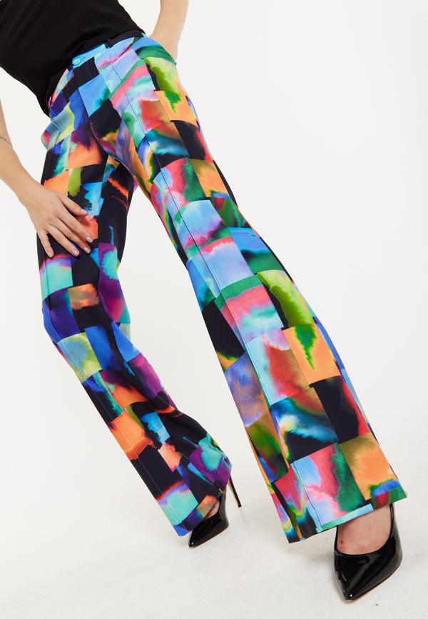 house of holland Abstract Patchwork Print Trousers house of holland Abstract Patchwork Print Trousers