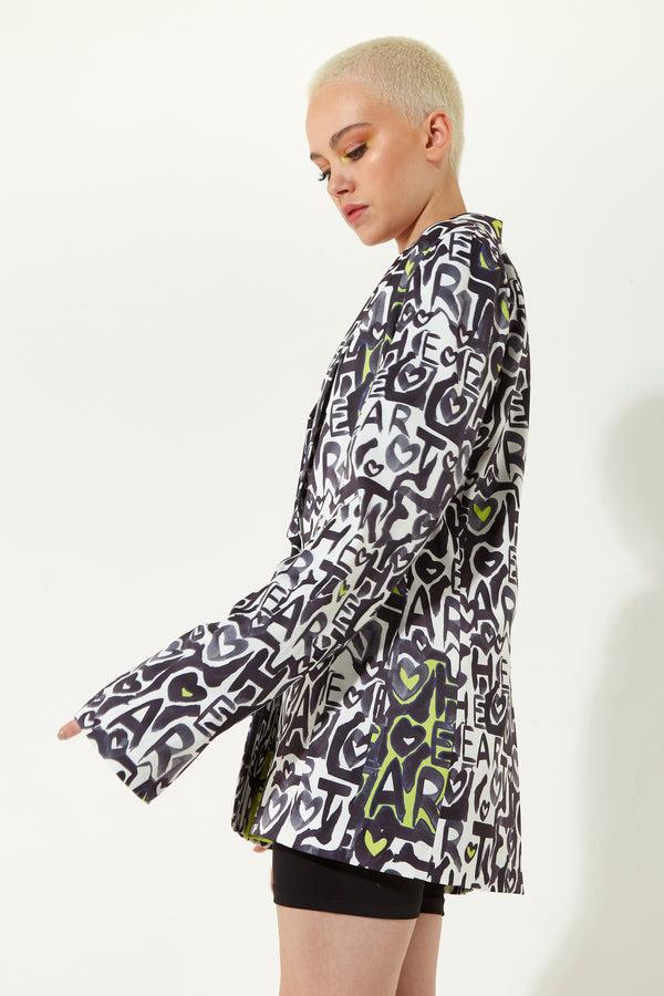 House Of Holland House Of Holland Abstract Print Oversized Blazer