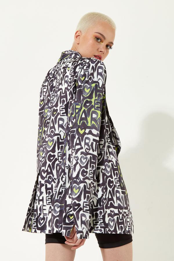 House Of Holland House Of Holland Abstract Print Oversized Blazer