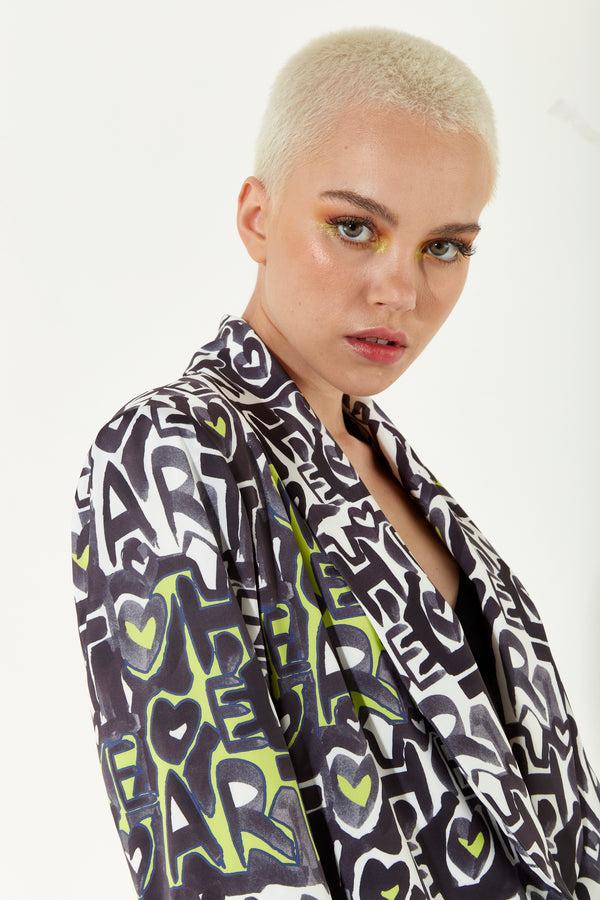 House Of Holland House Of Holland Abstract Print Oversized Blazer