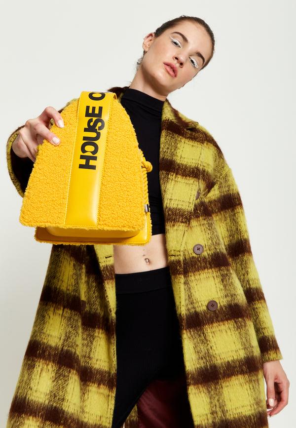 House Of Holland House Of Holland Abstract Shape Cross Body Bag In Teddy Mustard