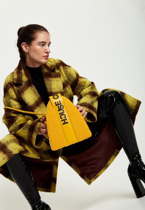 House Of Holland House Of Holland Abstract Shape Cross Body Bag In Teddy Mustard