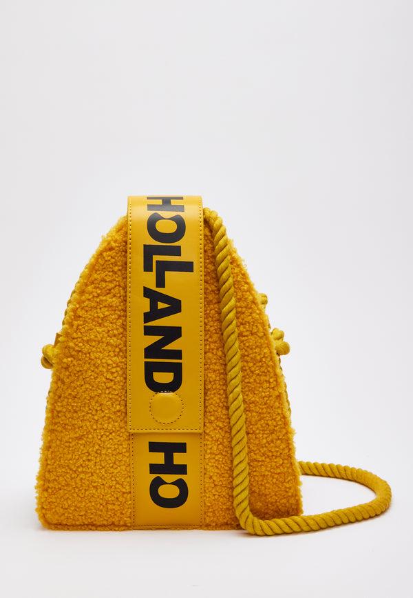 House Of Holland House Of Holland Abstract Shape Cross Body Bag In Teddy Mustard