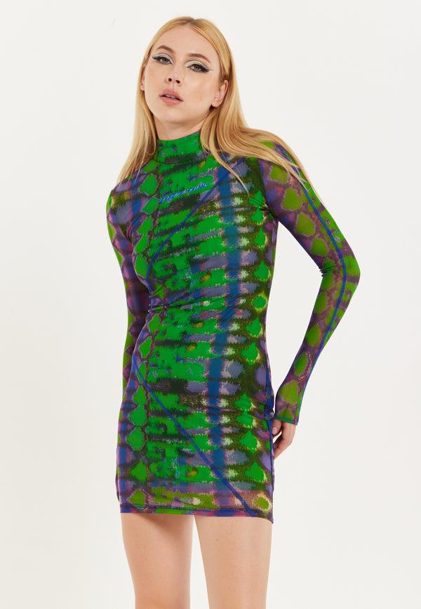house of holland House Of Holland Abstract Snake Print Mini Dress house of holland House Of Holland Abstract Snake Print Mini Dress