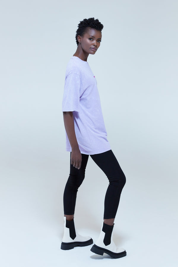 House Of Holland House Of Holland Acid Wash Oversized T-Shirt In Lilac