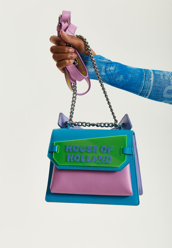 House Of Holland House Of Holland Acrylic Logo Satchel Bag