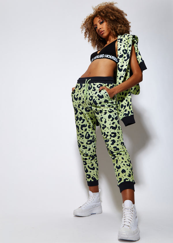 House Of Holland House Of Holland Animal Print Jogger In Mint