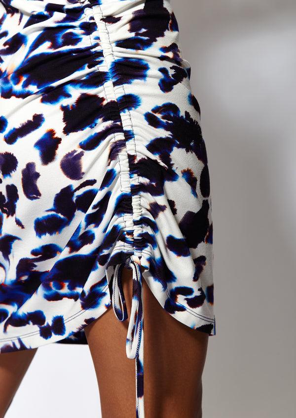 House Of Holland House Of Holland Animal Print Ruched Cami Dress