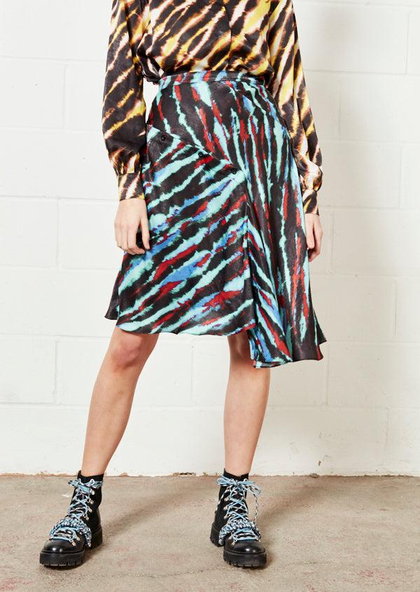 House Of Holland House Of Holland Asymmetric Tie Dye Mini Skirt
