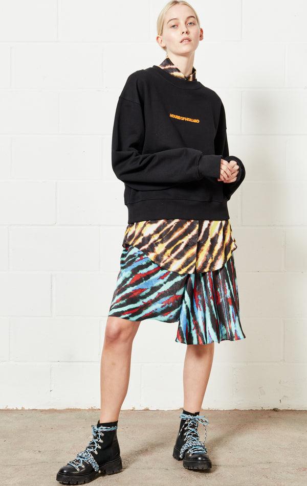 house of holland House of Holland Asymmetric Tie Dye Mini Skirt