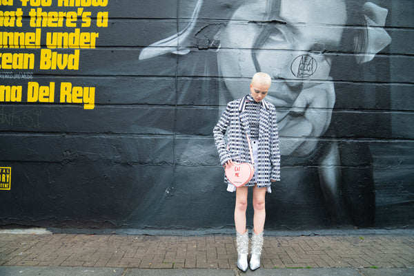 House Of Holland House Of Holland Bitter Sweet Heart Handbag With ''Eat Me'' Message