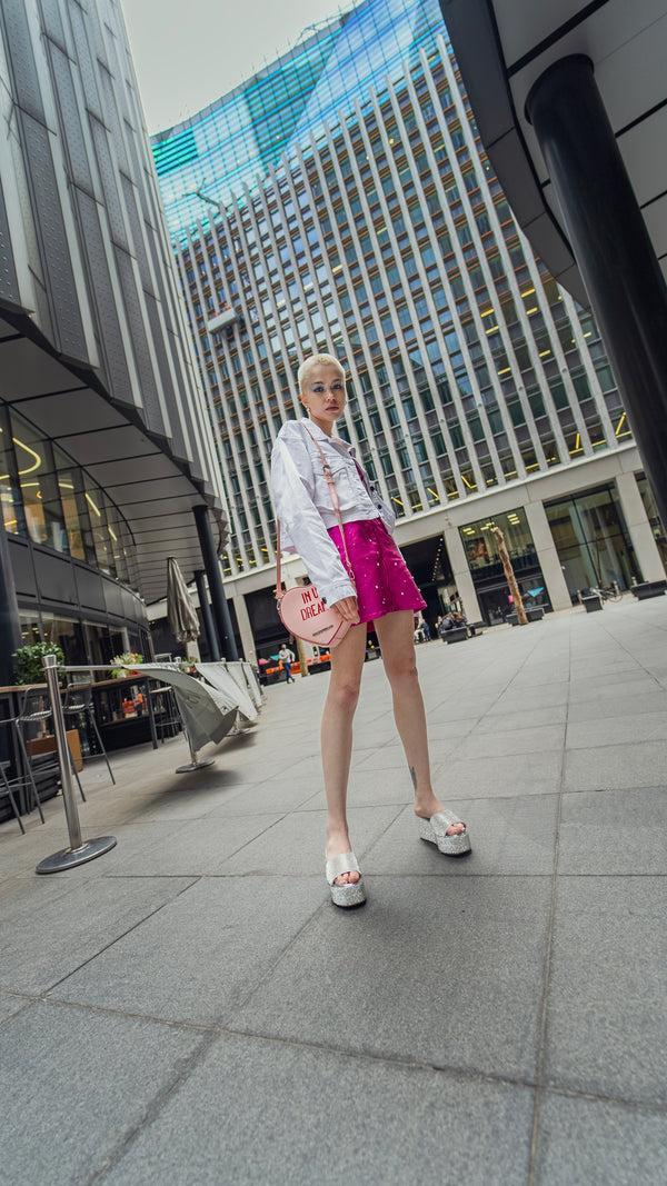 House Of Holland House Of Holland Bitter Sweet Heart Handbag With ''In Ur Dreams'' Message