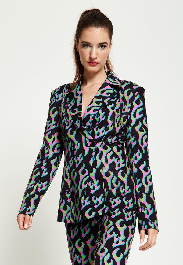 House Of Holland House Of Holland Black Flame Blazer