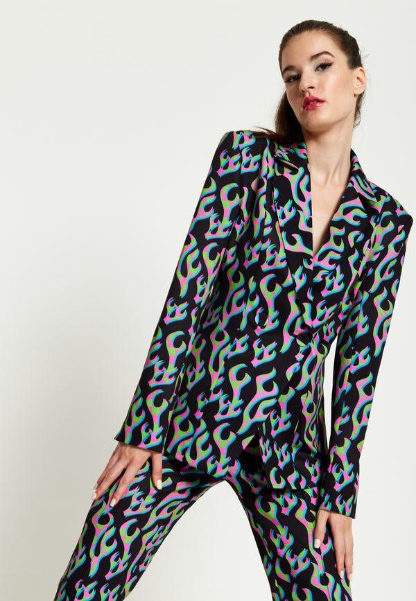 house of holland House Of Holland Black Flame Blazer