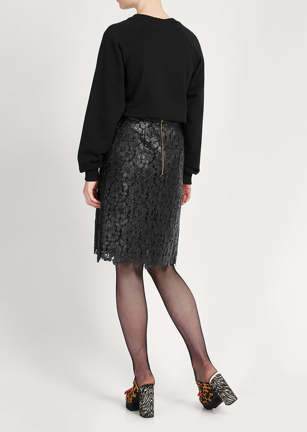 House Of Holland House Of Holland Black Lace Pencil Skirt