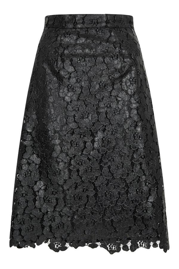 house of holland House of Holland Black Lace Pencil Skirt
