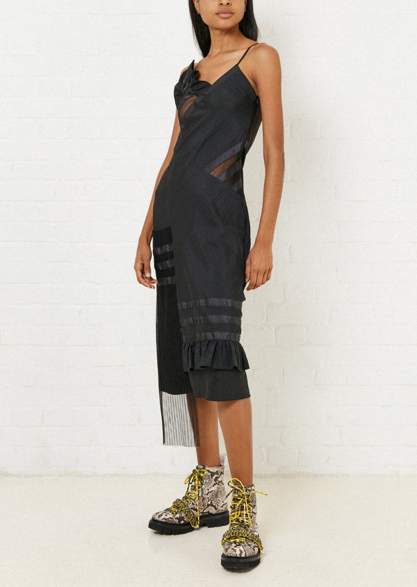 house of holland House of Holland Black Ripstop Slip Dress