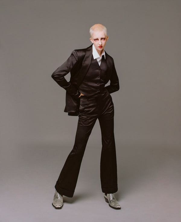 House Of Holland House Of Holland Black Satin Tailored Waistcoat